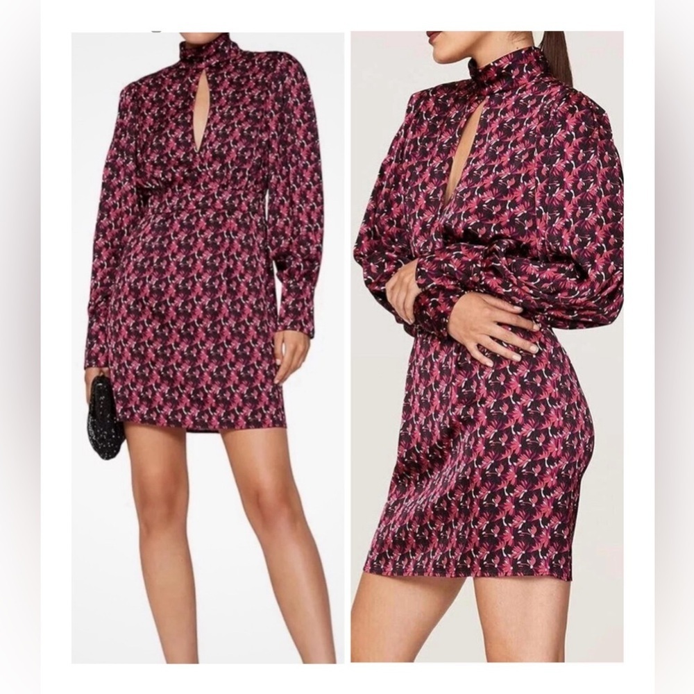 Ronny Kobo Collection NWT Brielle Floral Mini Dress - Red and Black